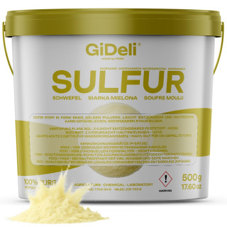 Schwefelpulver 500g 99,9% - Fein Anorganisch | GiDeli
