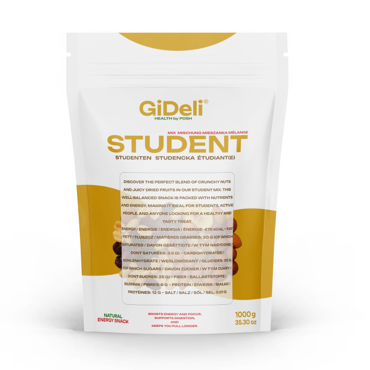 Studentenfutter 1kg - Nuss-Frucht-Mix ungesalzen | GiDeli