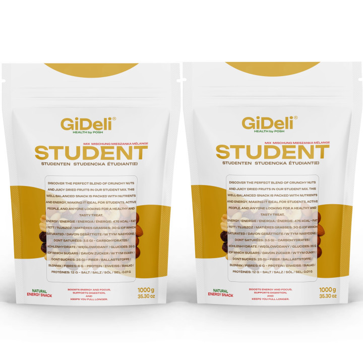 Studentenfutter 2kg - Nuss-Frucht-Mix ungesalzen | GiDeli