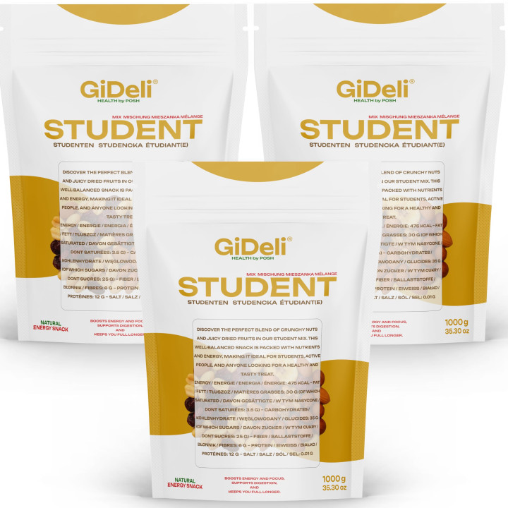 Studentenfutter 3kg - Nuss-Frucht-Mix ungesalzen | GiDeli