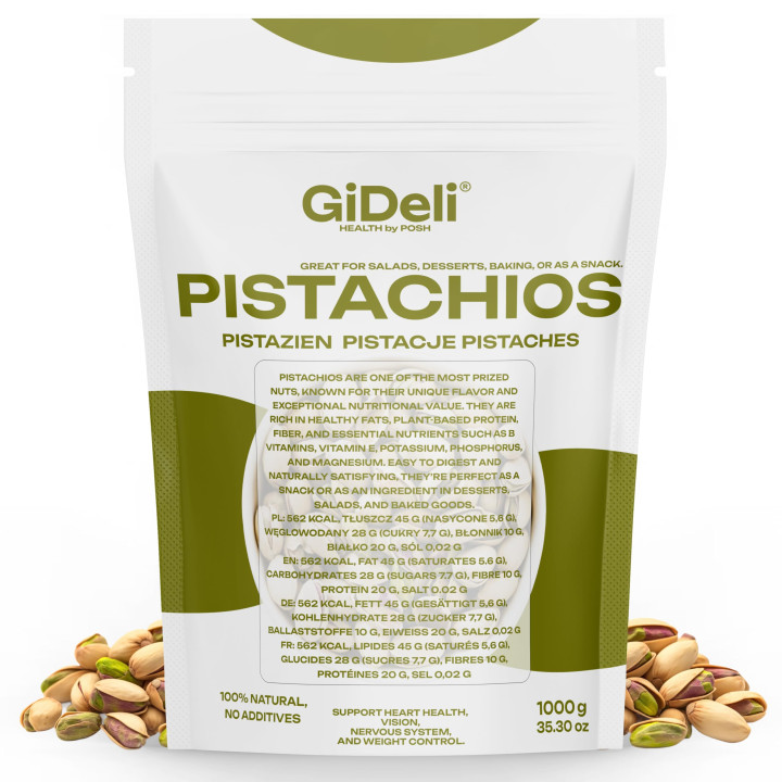Pistazien 1kg - Geröstet Gesalzen mit Schale Vegan | GiDeli