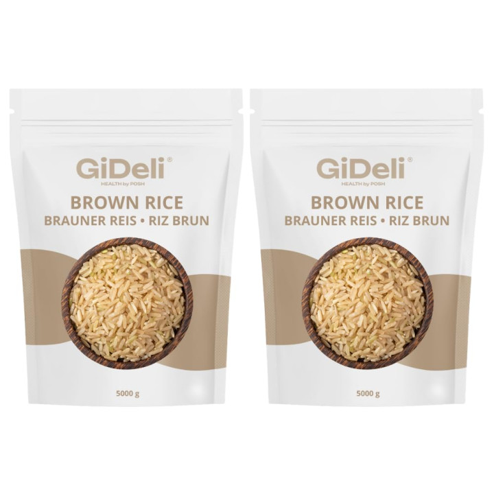 Braunreis 10kg - Naturreis Unpoliert Vollkorn | GiDeli