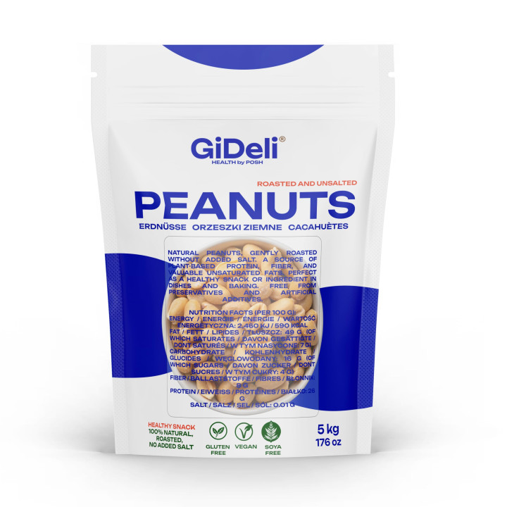 Erdnüsse 5kg - Geröstet Ungesalzen Ohne Öl | GiDeli