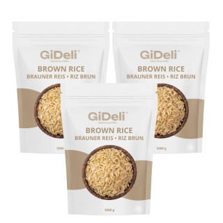 Braunreis 15kg - Naturreis Unpoliert Vollkorn | GiDeli