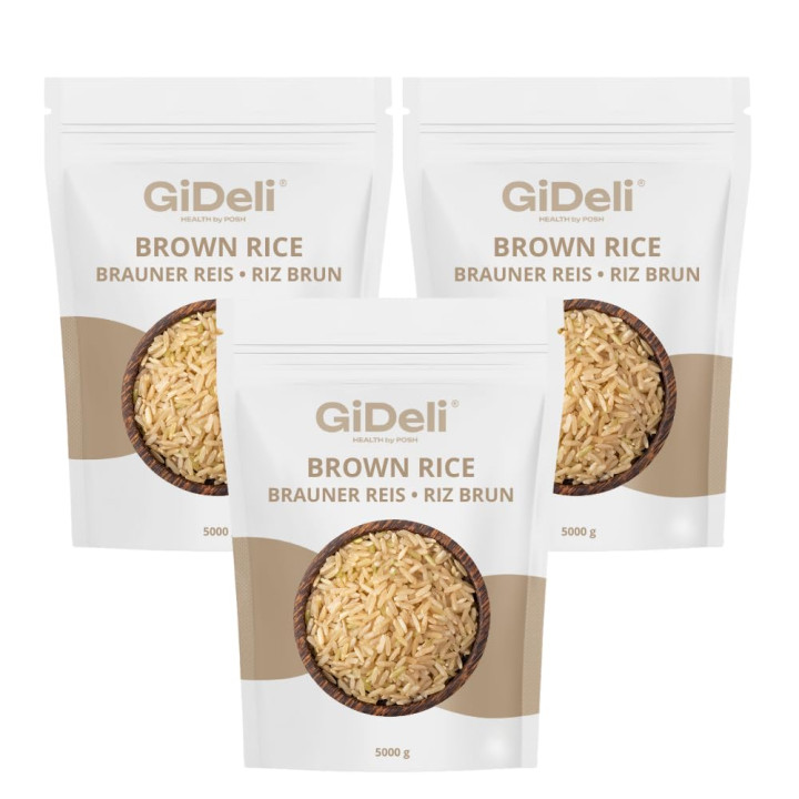 Braunreis 15kg - Naturreis Unpoliert Vollkorn | GiDeli