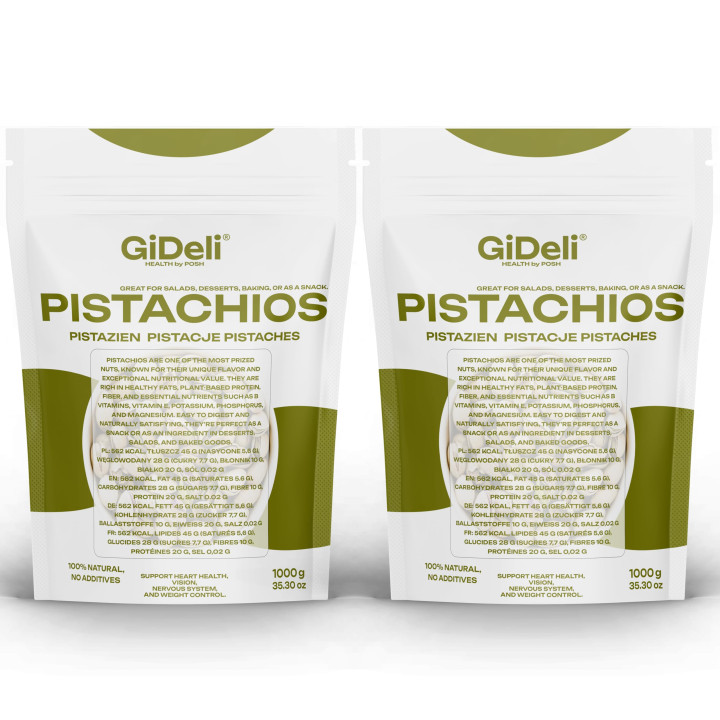 Pistazien 2kg - Geröstet Gesalzen mit Schale Vegan | GiDeli