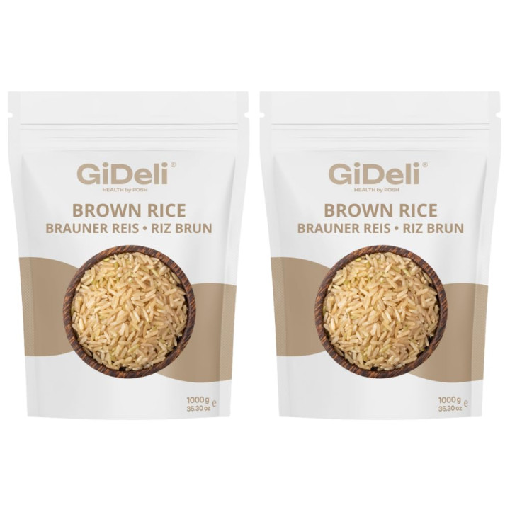 Braunreis 2kg - Naturreis Unpoliert Vollkorn | GiDeli