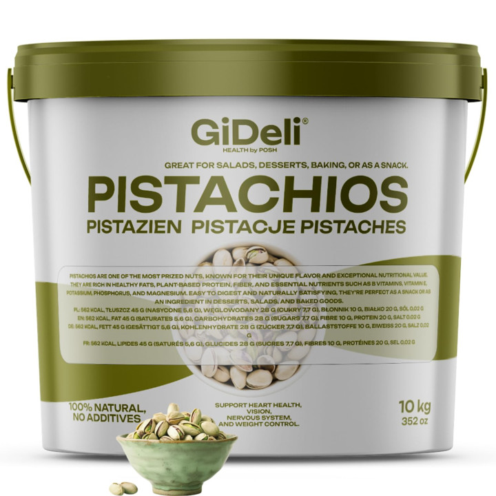 Pistazien 10kg - Geröstet Gesalzen mit Schale Vegan | GiDeli