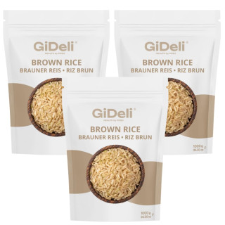 Braunreis 3kg - Naturreis Unpoliert Vollkorn | GiDeli