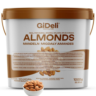 Mandeln 1kg - Naturbelassen Ungesalzen Rohkost | GiDeli