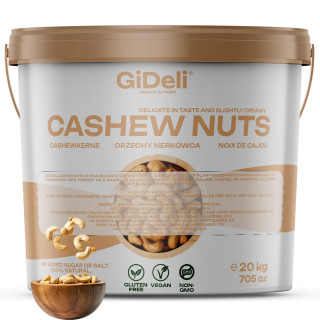 Cashewkerne 20kg - Ganze Kerne Ungesalzen | GiDeli