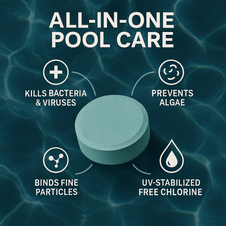 Pool Chlortabletten 10kg Multitabs 5 in 1 Langzeit 5-Phasen Pflege GiDeli