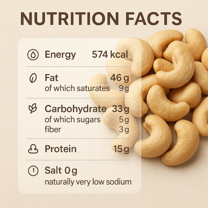 Cashewkerne 15kg - Ganze Kerne Ungesalzen | GiDeli