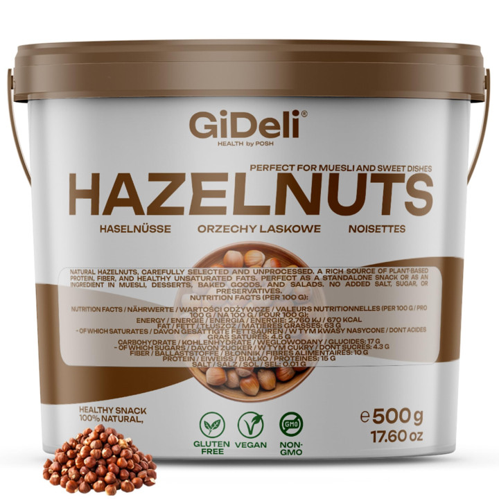 Haselnüsse 500g - Geschält Ungesalzen Ganze | GiDeli