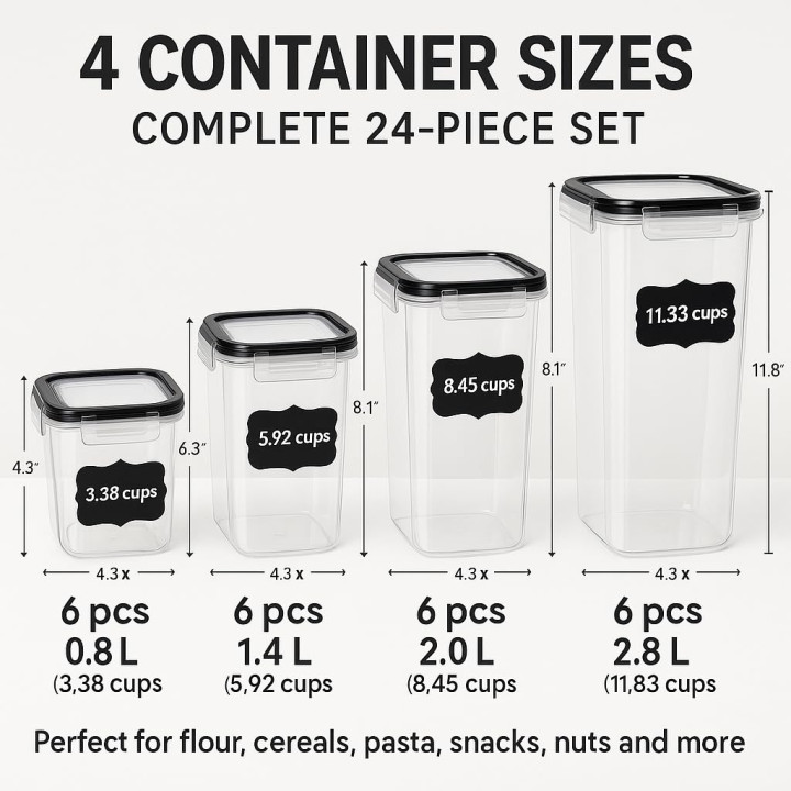 Vorratsdosen Set 24 - -teilig Luftdicht BPA-frei | GiDeli