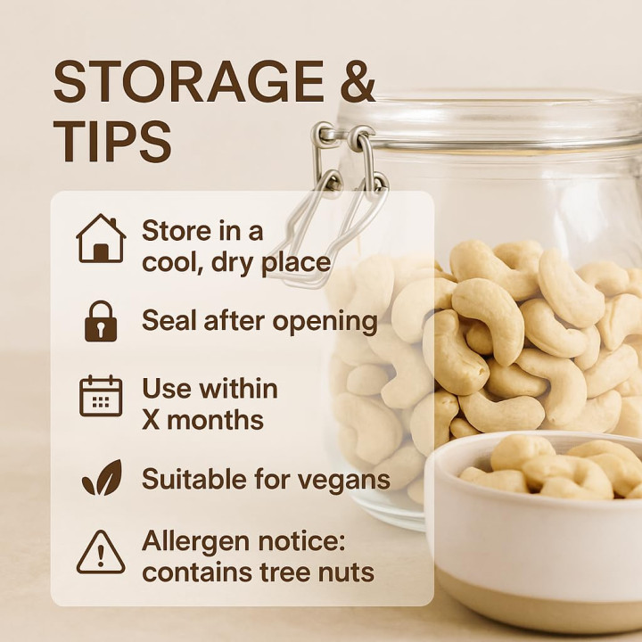Cashewkerne 200g - Ganze Kerne Ungesalzen | GiDeli