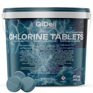 Pool Chlortabletten 20kg Multitabs 5 in 1 Langzeit 5-Phasen Pflege GiDeli