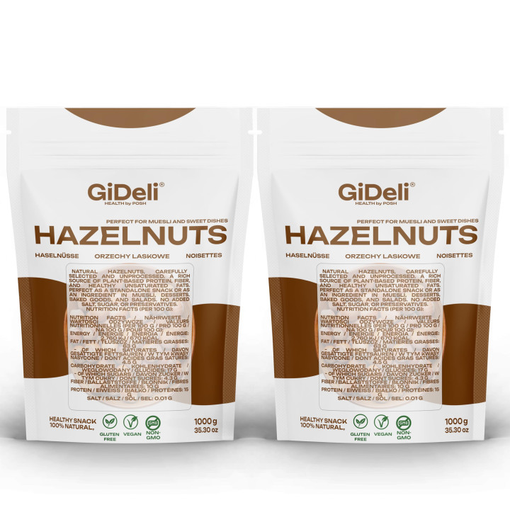 Haselnüsse 2kg - Geschält Ungesalzen Ganze | GiDeli