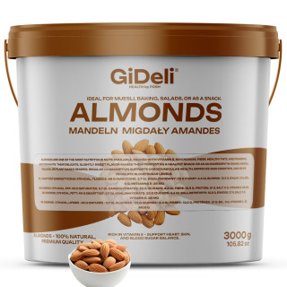 Mandeln 3kg - Naturbelassen Ungesalzen Rohkost | GiDeli