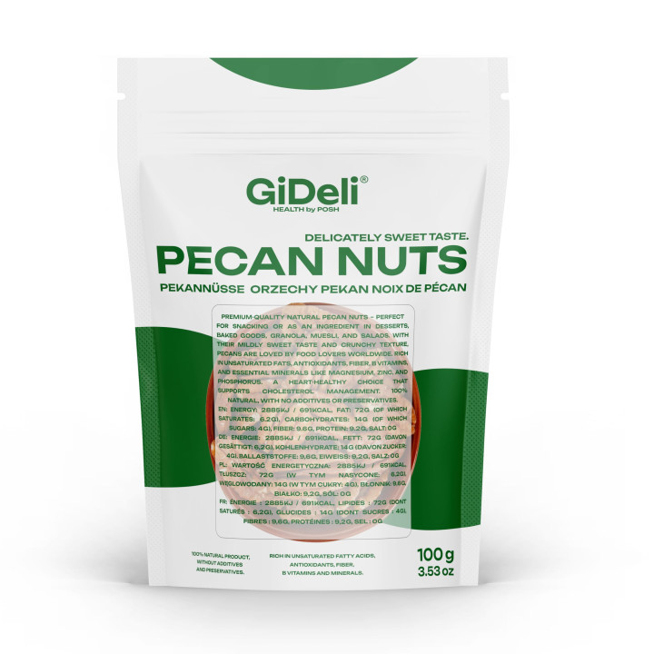 Pekannüsse 100g - Ungesalzen Naturbelassen Ganze | GiDeli