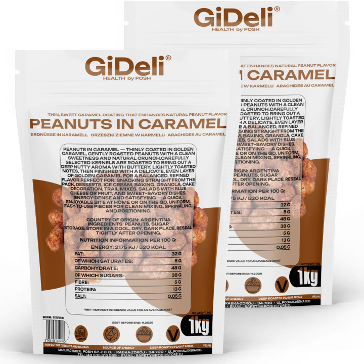 Gebrannte Erdnüsse 2kg - Karamell Süß Knusprig | GiDeli
