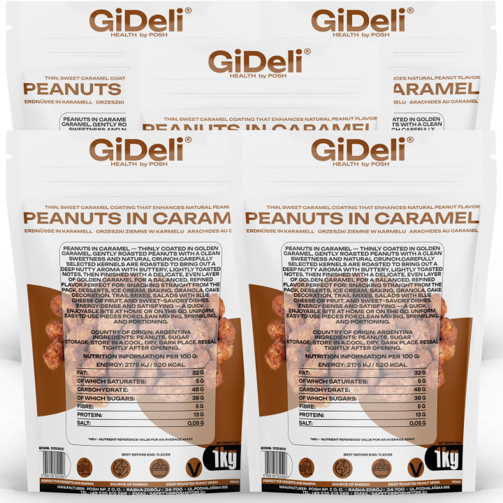 Gebrannte Erdnüsse 5kg - Karamell Süß Knusprig | GiDeli