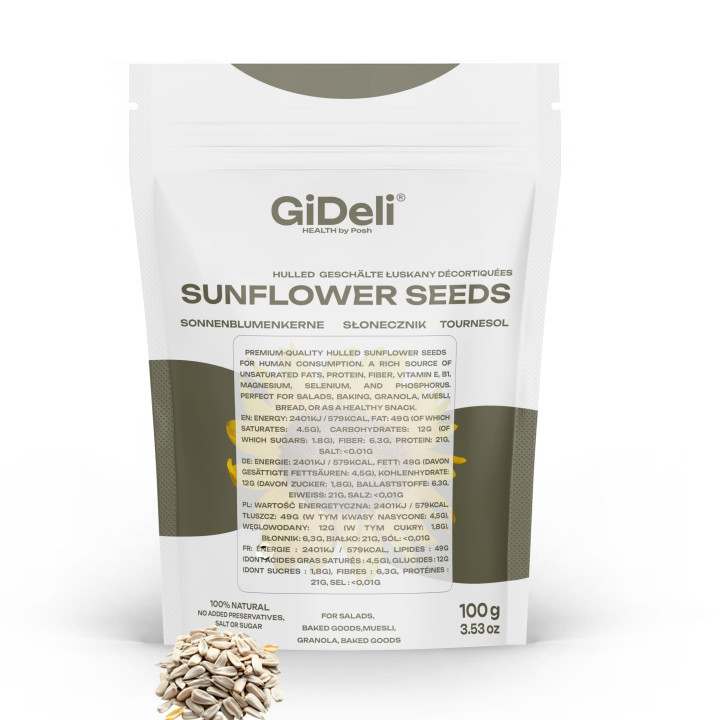 Sonnenblumenkerne 100g - Geschält Roh Vegan Natur | GiDeli