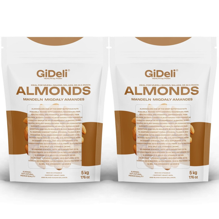 Mandeln 10kg - Naturbelassen Ungesalzen Rohkost | GiDeli