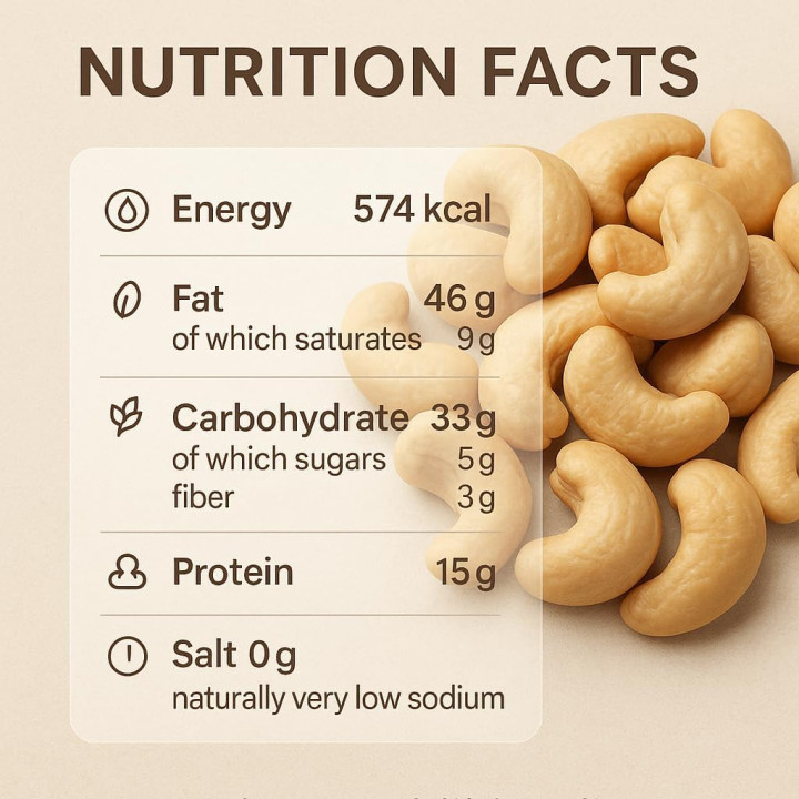 Cashewkerne 20kg - Ganze Kerne Ungesalzen | GiDeli