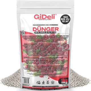 Dünger Erdbeeren Himbeer 1kg - NPK 9-9-15 | GiDeli