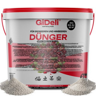 Dünger Erdbeeren Himbeer 3kg - NPK 9-9-15 | GiDeli
