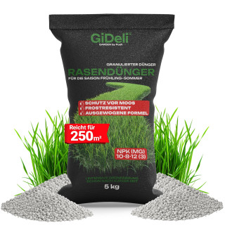 Rasendünger 5kg - 250m² Granulat Moos-Stopp | GiDeli
