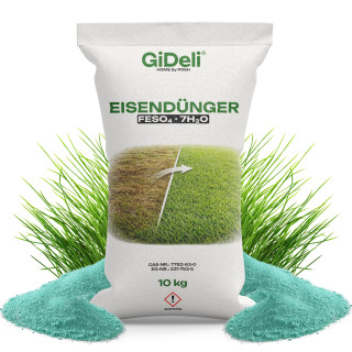 Eisendünger 10kg - Rasendünger Eisensulfat | GiDeli