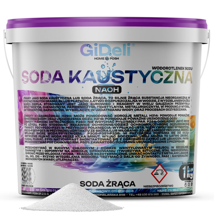 Ätznatron 1kg - Natriumhydroxid NaOH 99% | GiDeli