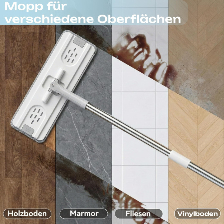 Wischmopp und Eimer - Set Flach Squeeze 360° 3 | GiDeli