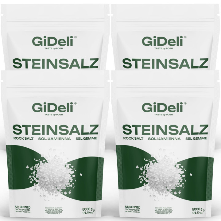 Steinsalz 20kg - Grob Speisesalz Badesalz Streusalz | GiDeli