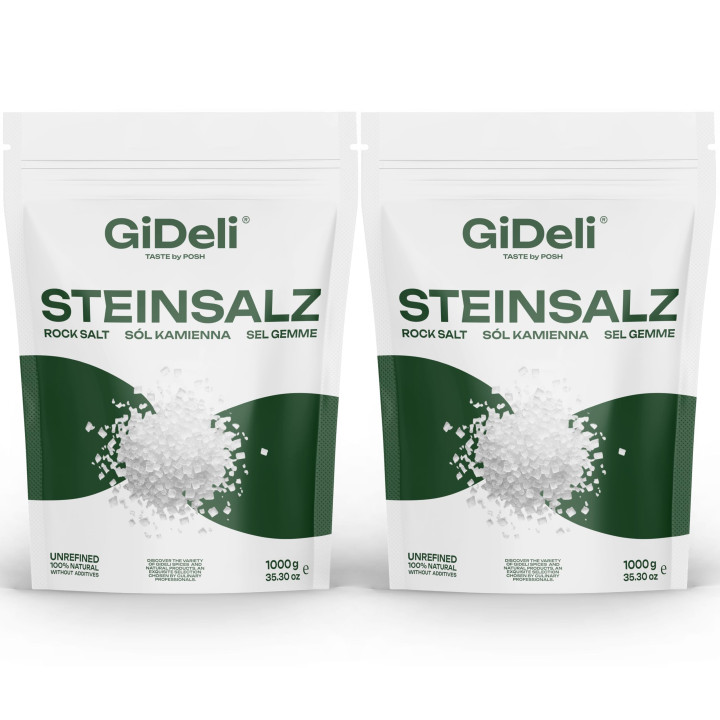 Steinsalz 2kg - Grob Speisesalz Badesalz Streusalz | GiDeli