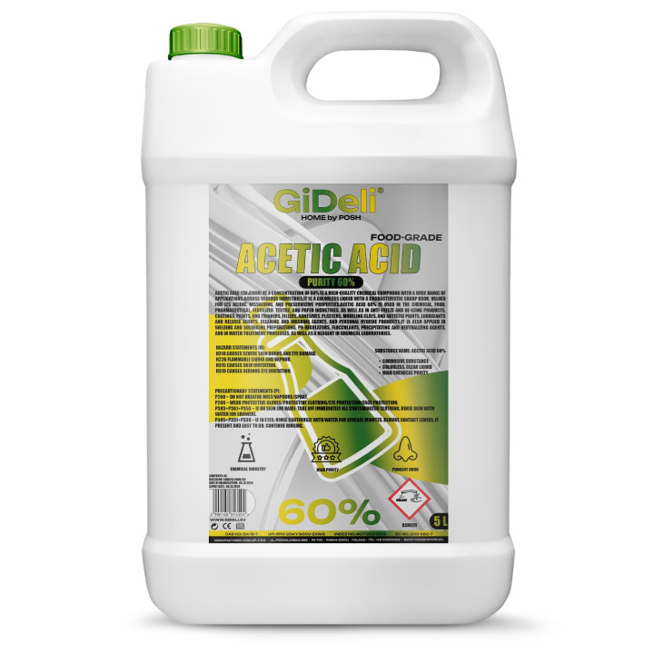 Essigsäure 60% 5L - Konzentrat Reinigung Entkalkung | GiDeli