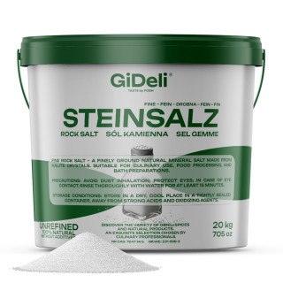 Steinsalz 20kg - Fein Natursalz Speisesalz Badesalz | GiDeli