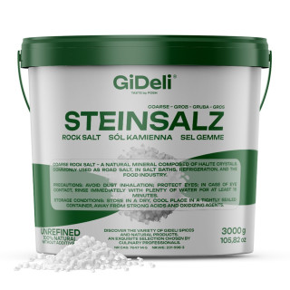 Steinsalz 3kg - Grob Speisesalz Badesalz Streusalz | GiDeli