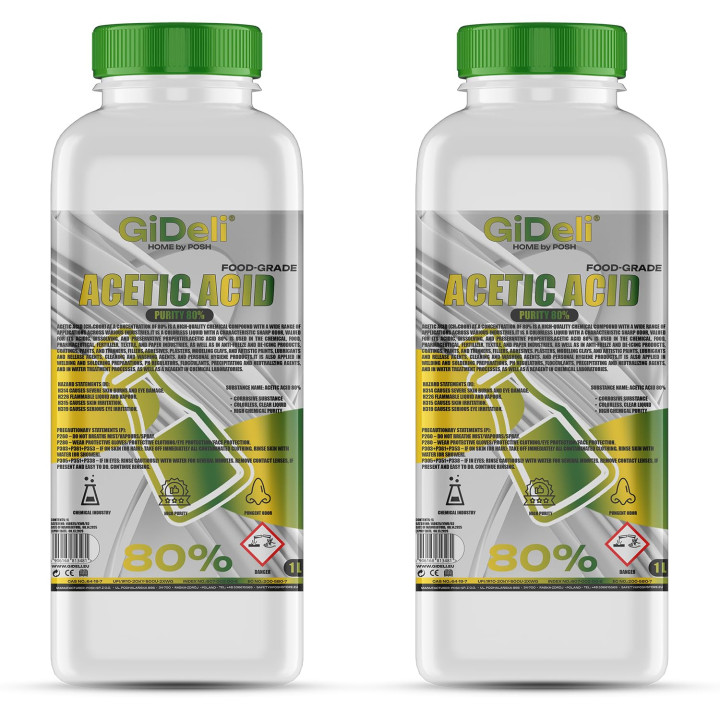 Essigsäure 80% 2L - Konzentrat Reinigung Entkalkung | GiDeli