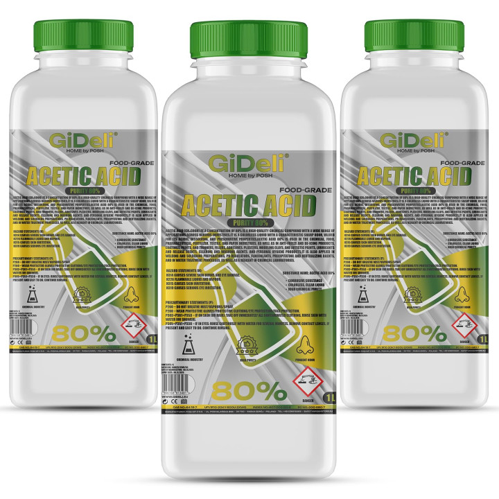 Essigsäure 80% 3L - Konzentrat Reinigung Entkalkung | GiDeli