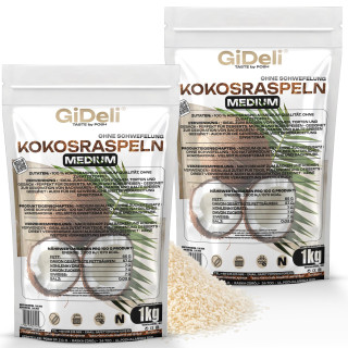 Kokosraspeln 2kg - Ungesüßt Natur Keto Vegan | GiDeli