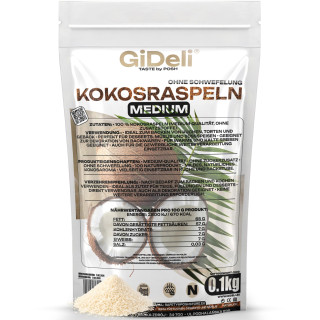 Kokosraspeln 100g - Ungesüßt Natur Keto Vegan | GiDeli
