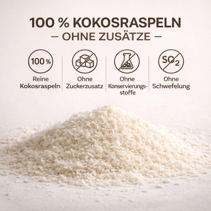 Kokosraspeln 500g - Ungesüßt Natur Keto Vegan | GiDeli