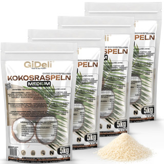 Kokosraspeln 20kg - Ungesüßt Natur Keto Vegan | GiDeli