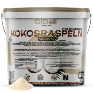 Kokosraspeln 500g - Ungesüßt Natur Keto Vegan | GiDeli