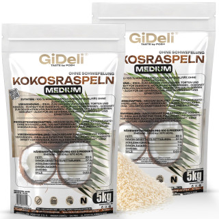Kokosraspeln 10kg - Ungesüßt Natur Keto Vegan | GiDeli