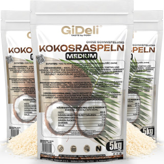 Kokosraspeln 15kg - Ungesüßt Natur Keto Vegan | GiDeli