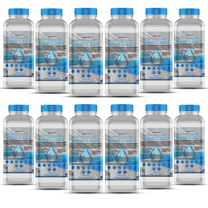 Demineralisiertes Destilliertes Wasser 12L - Rein | GiDeli